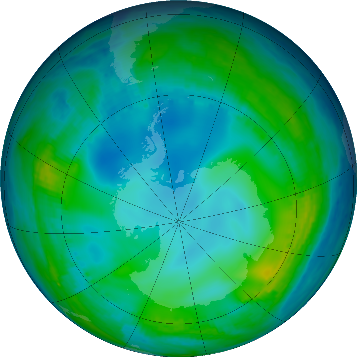 Antarctic ozone map for 04 June 1999